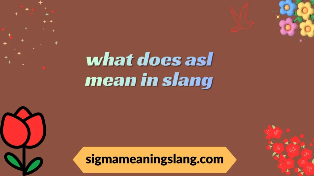 what does asl mean in slang