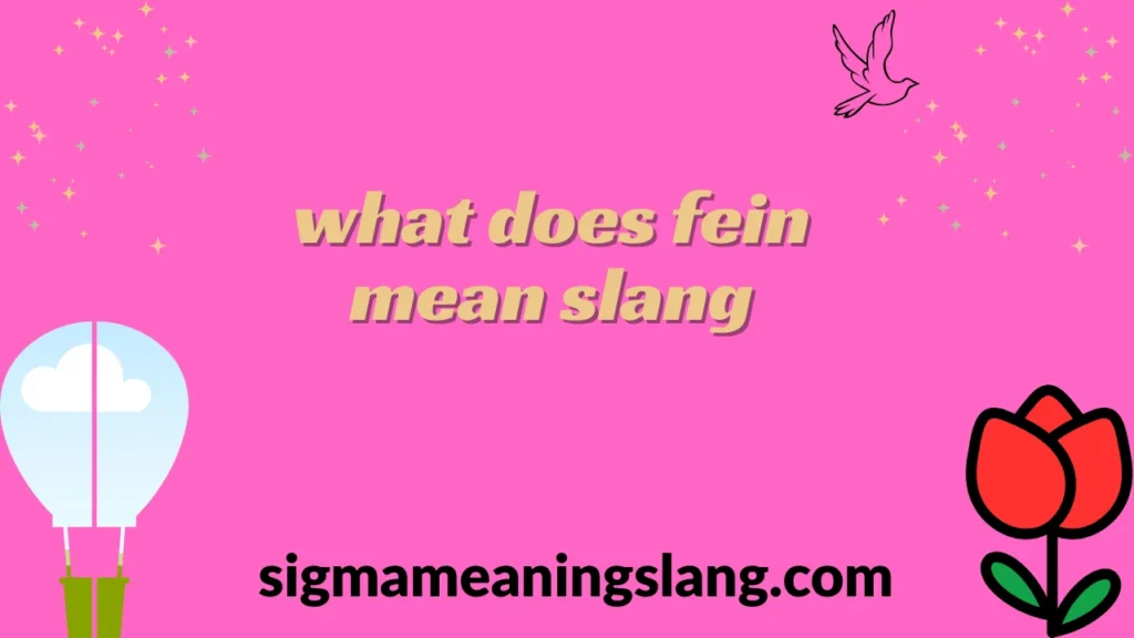 what does fein mean slang