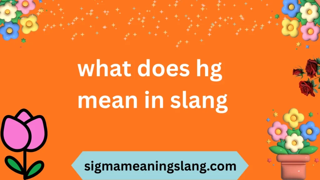 what does hg mean in slang
