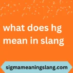 what does hg mean in slang