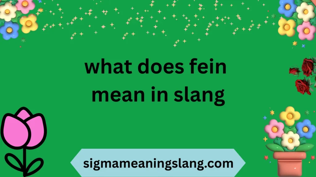 what does fein mean in slang