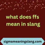 what does ffs mean in slang