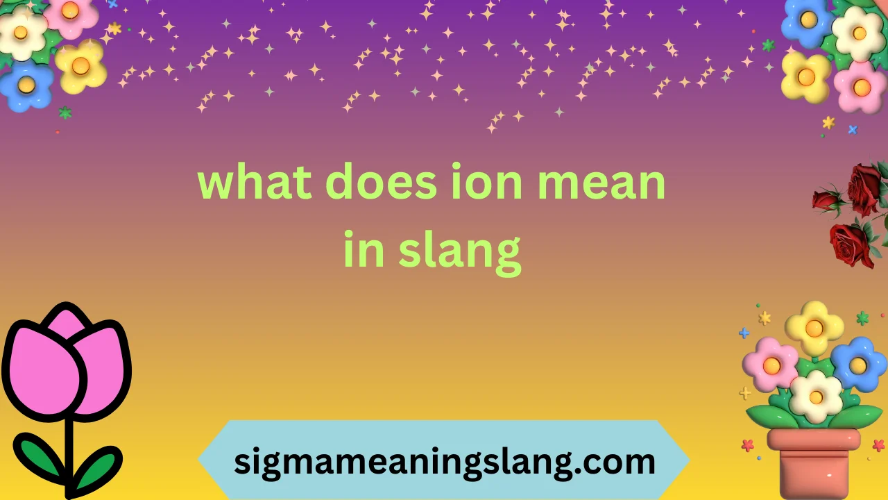 what does ion mean in slang