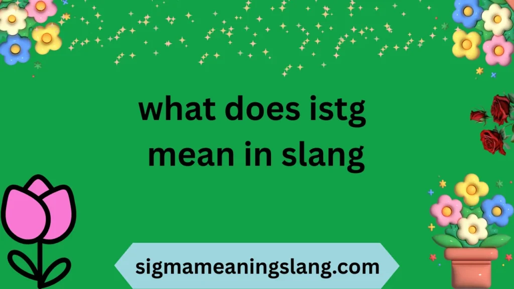what does istg mean in slang