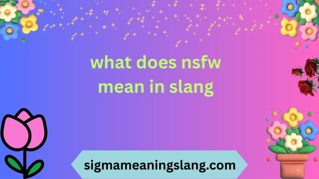 what does nsfw mean in slang