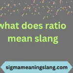 what does ratio mean slang