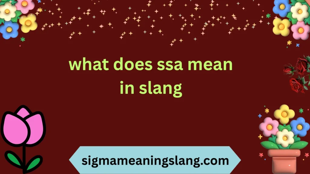 what does ssa mean in slang