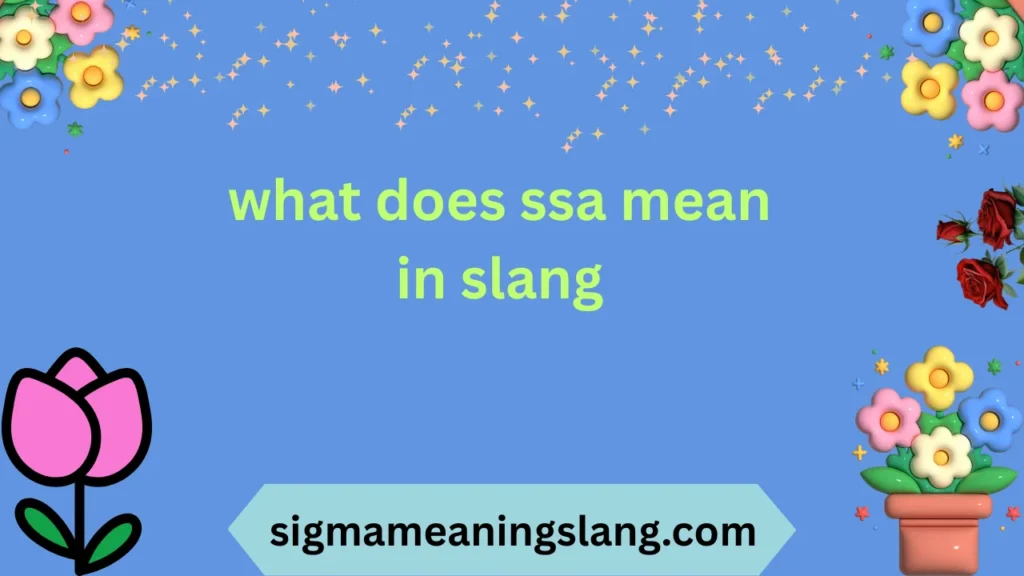what does ssa mean in slang