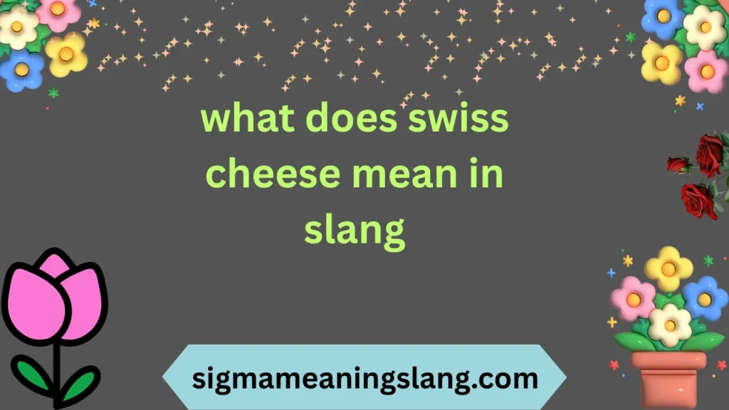 what does swiss cheese mean in slang