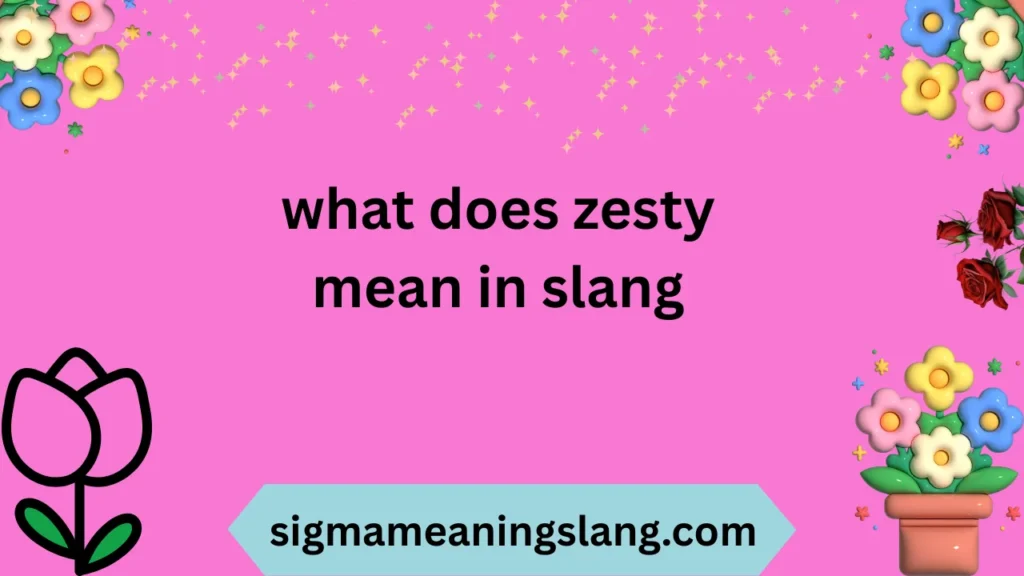 what does zesty mean in slang