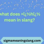 what does >ï¿½hï¿½ mean in slang?