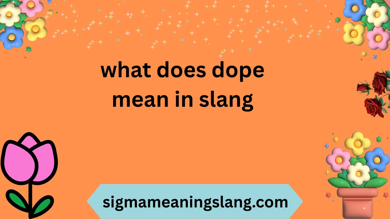 what does dope mean in slang