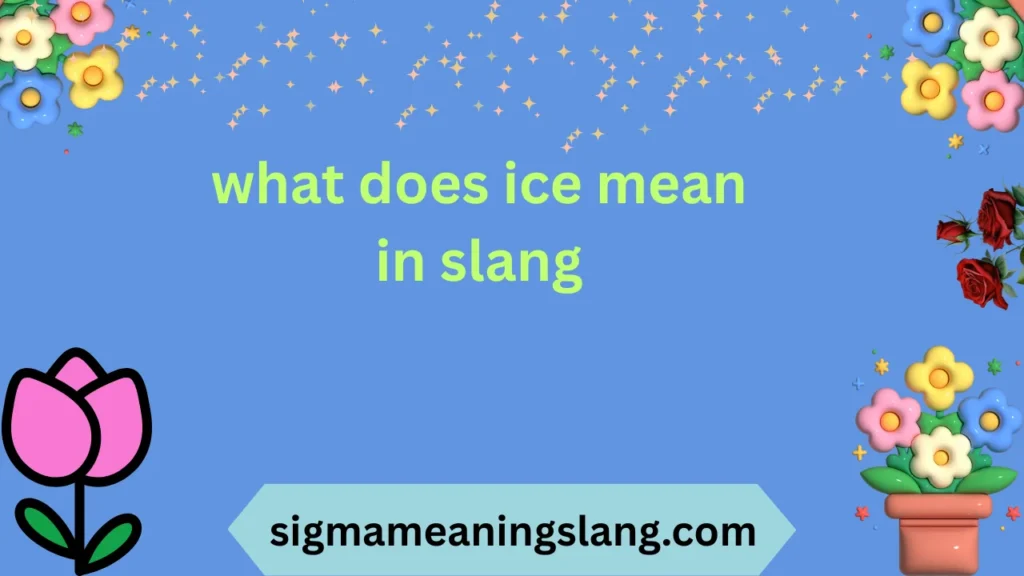 what does ice mean in slang