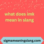 what does imk mean in slang