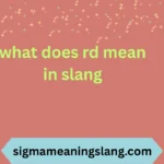 what does rd mean in slang