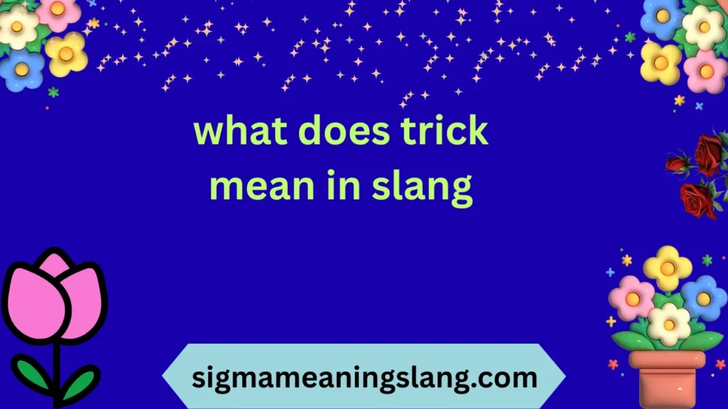 what does trick mean in slang