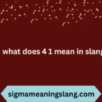 what does 4 1 mean in slang