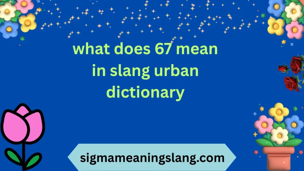 what does 67 mean in slang urban dictionary