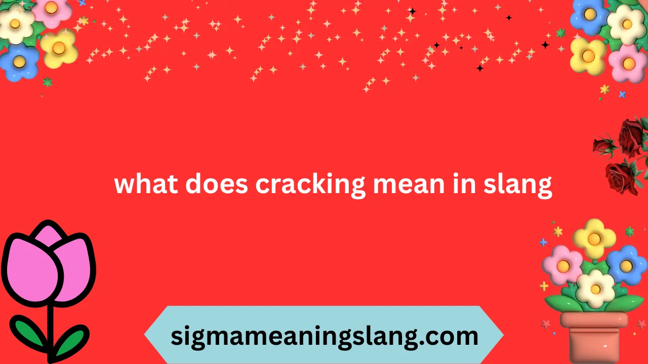 what does cracking mean in slang