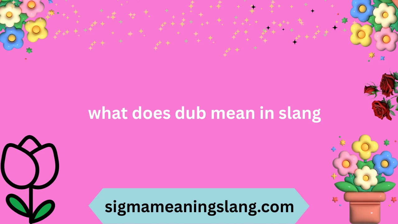 what does dub mean in slang