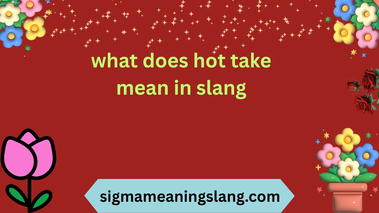 what does hot take mean in slang