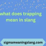 what does trapping mean in slang