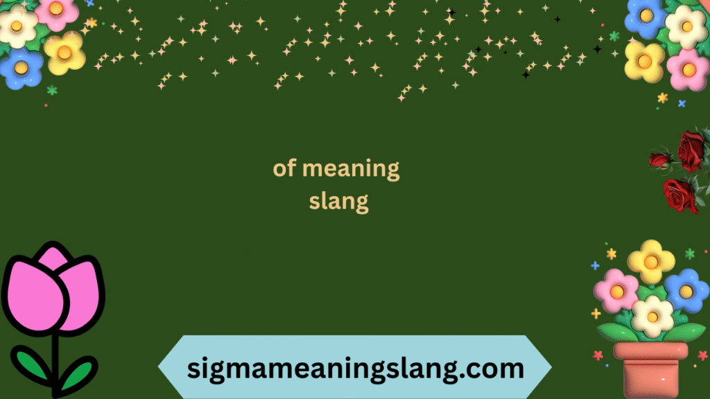 of meaning slang