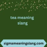 tea meaning slang