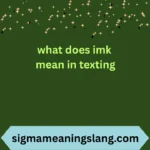 what does imk mean in texting