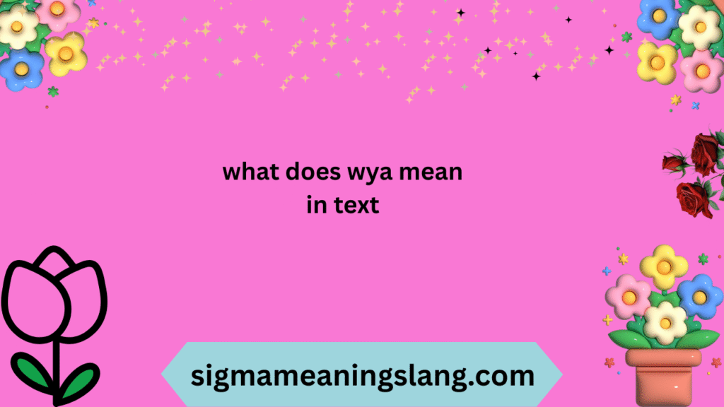 what does wya mean in text