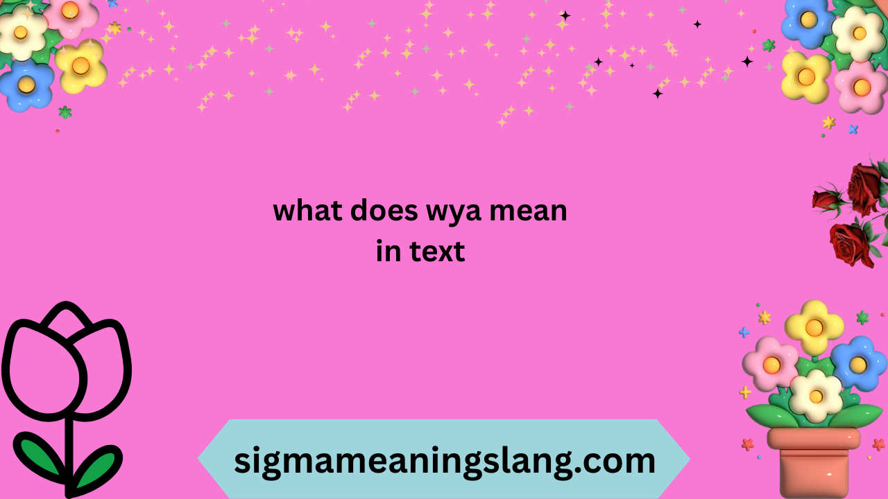 what does wya mean in text