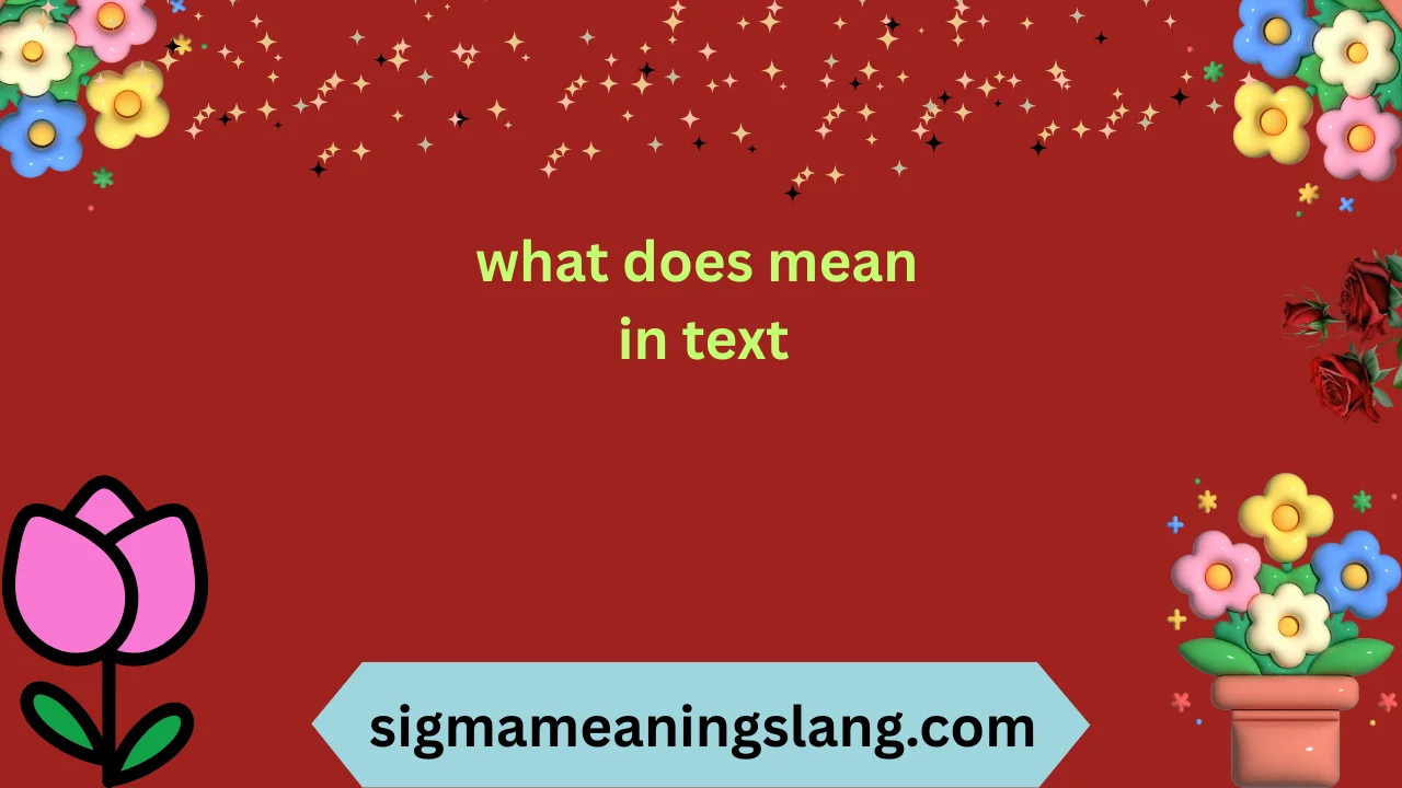 what does mean in text