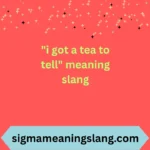 "i got a tea to tell" meaning slang