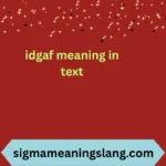 idgaf meaning in text