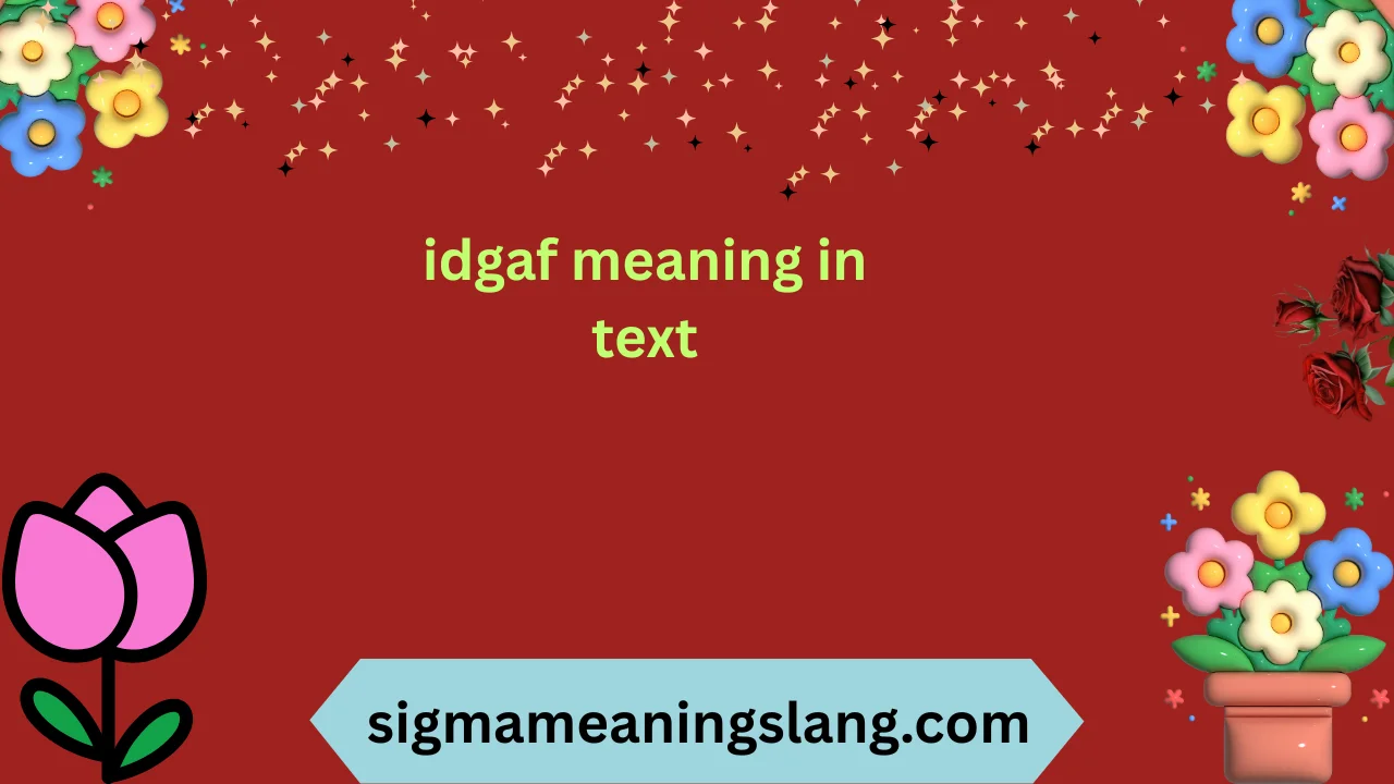 idgaf meaning in text