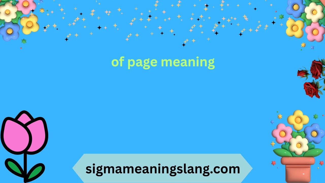 of page meaning