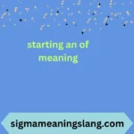 starting an of meaning