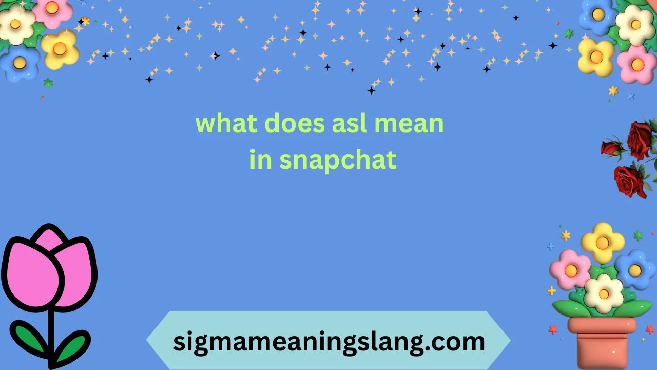 what does asl mean in snapchat