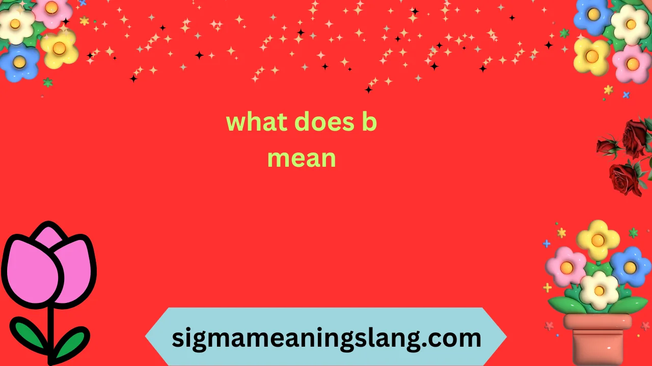 what does b mean