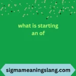 what is starting an of