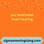 you need some head meaning