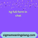 hg full form in chat