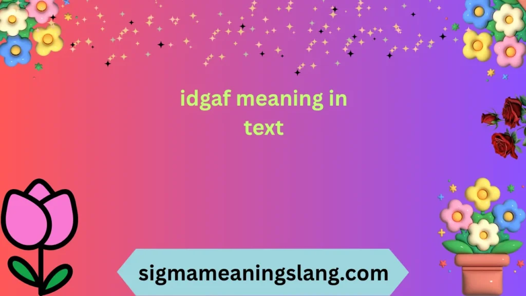 idgaf meaning in text it