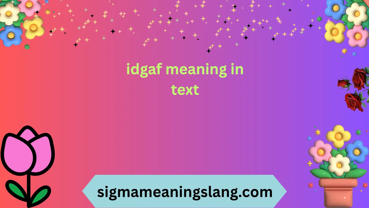 idgaf meaning in text it