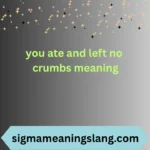 you ate and left no crumbs meaning