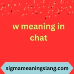 w meaning in chat